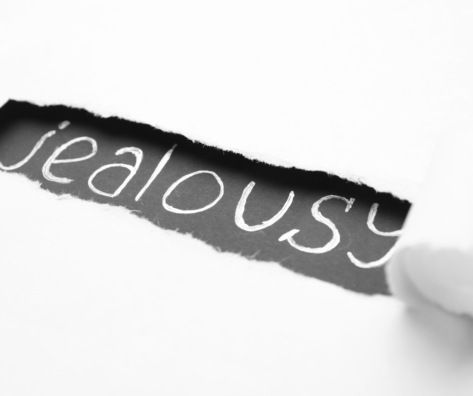 Schriftzug jealousy, eifersucht